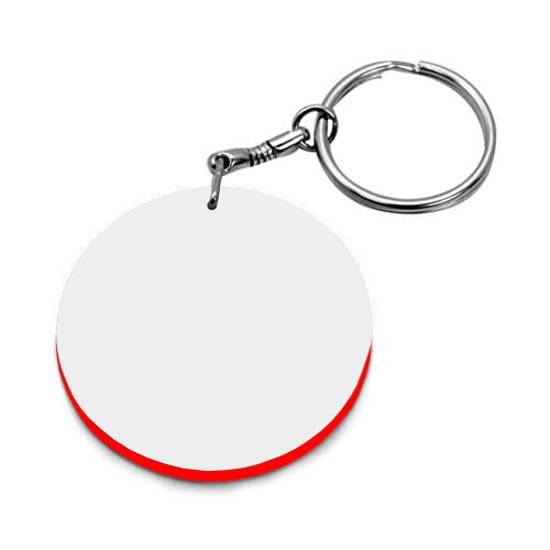 Fob Ø 39 mm white with red rim Sublimation Thermal Transfer