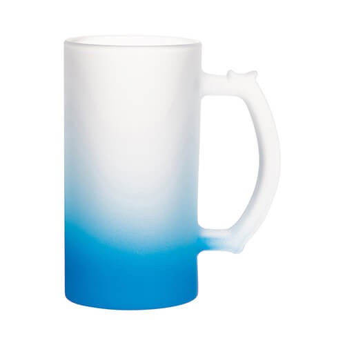 Frosted glass mug for sublimation - blue gradient 470 ml