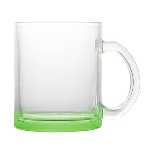 Glass mug 330 ml Sublimation Thermal Transfer green