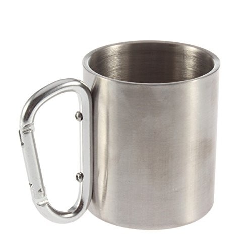 300 ml metal cup with snap hook for sublimation - silver