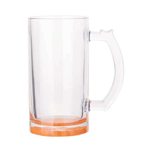 Glass mug for sublimation - orange bottom 470 ml  
