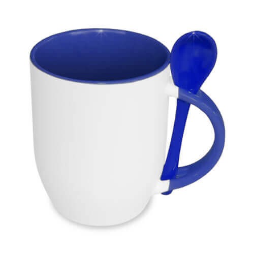 Sublimation mug with spoon Blue