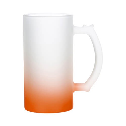 Frosted glass mug for sublimation - orange gradient 470 ml 