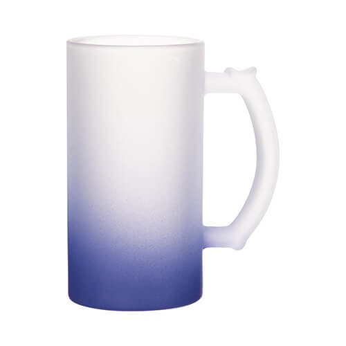 Frosted glass mug for sublimation - navy blue gradient 470 ml