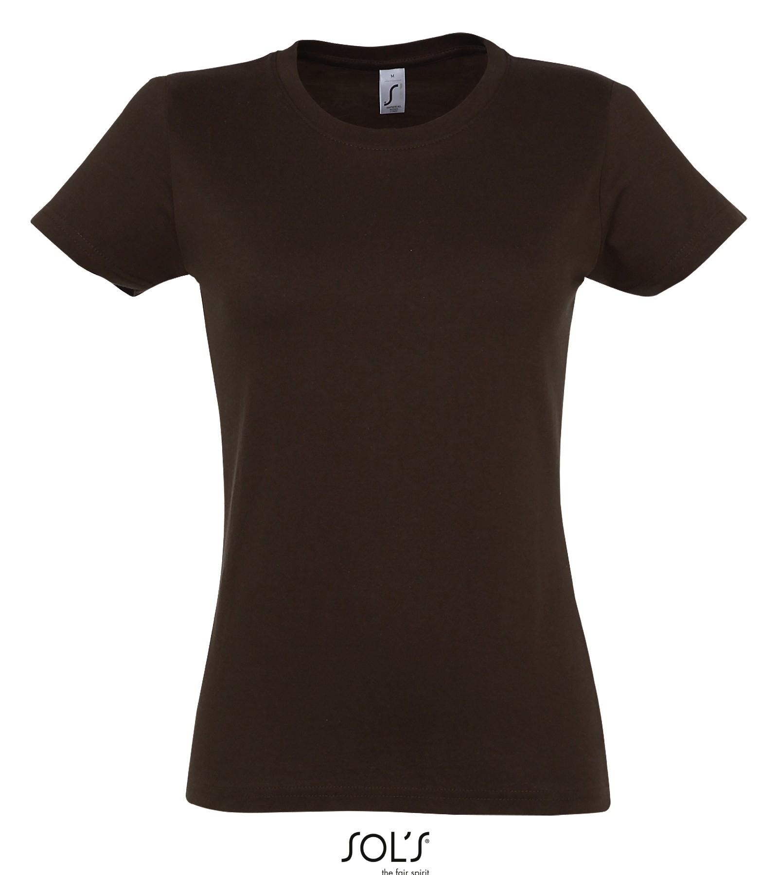 SOL'S IMPERIAL WOMEN - ROUND COLLAR T-SHIRT CHOCOLATE