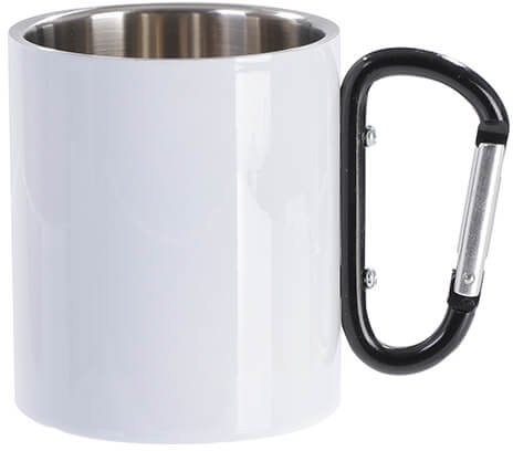300 ml metal cup with snap hook for sublimation - white (3)