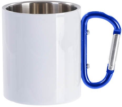 300 ml metal cup with snap hook for sublimation - white (2)