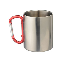 300 ml metal cup with snap hook for sublimation - silver