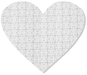Magnetic jingsaw puzzle heart 19,5 x 19,5 cm 75 elements Sublimation Thermal Transfer