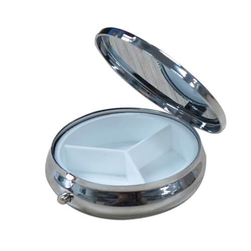 Round pill box Sublimation Thermal Transfer silver