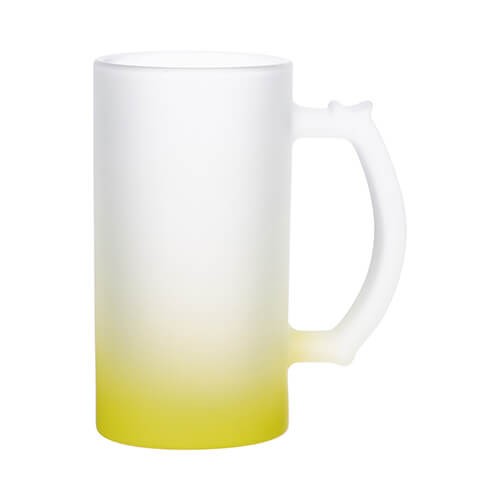 Frosted glass mug for sublimation - lime gradient 470 ml 
