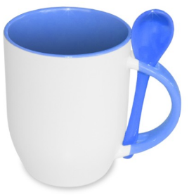 Sublimation mug with spoon Light Blue