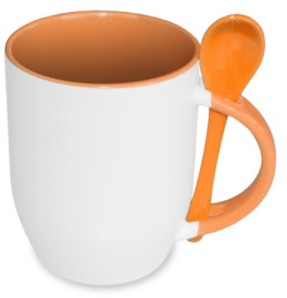 Sublimation mug with spoon Orange