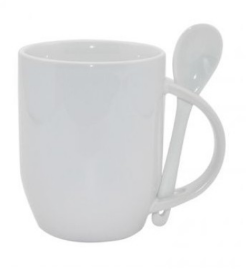 Sublimation mug with spoon White