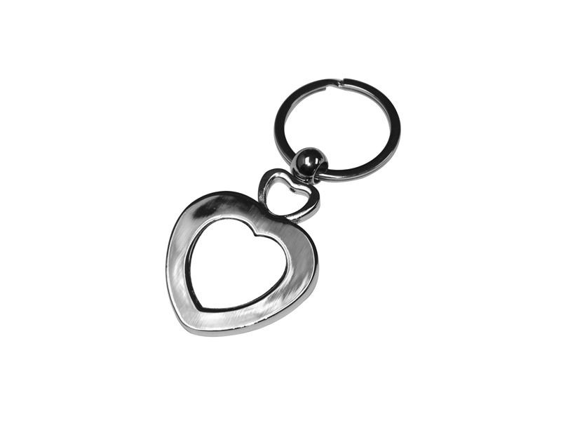 Heart-shaped metal fob for printing Sublimation Thermal Transfer (2)