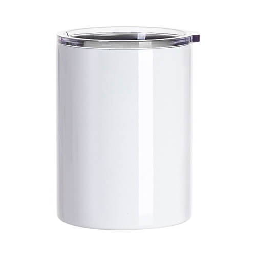 400 ml stainless steel mug with lid for sublimation - white